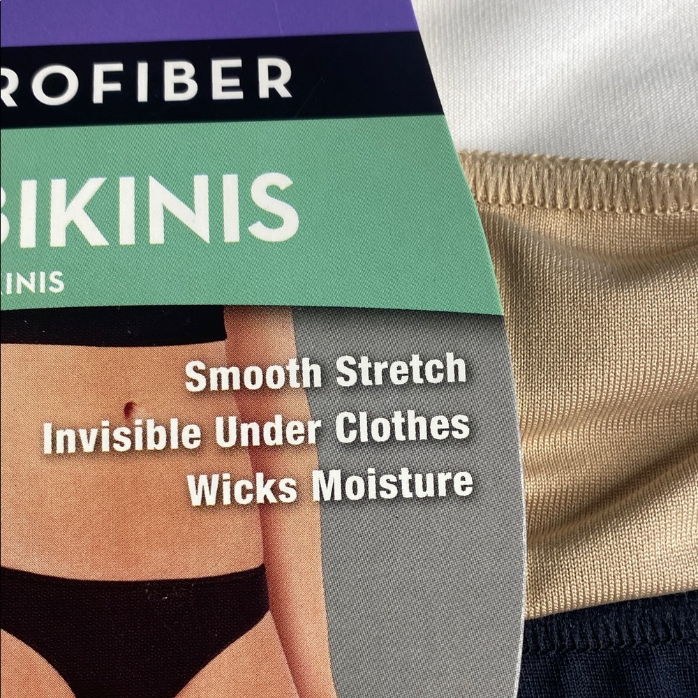 Hanes women’s Microfiber Bikini underwear - White, Tan black - Picture 4 of 4